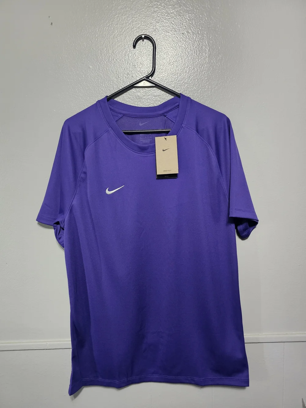 NWT Nike Dri-FIT Park VIII Shirt Large Purple Short Sleeve Athletic Training Tee